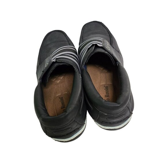 Aldo Rossini Black Unique Slip On Faux Leather Shoes Size 11 main image 7